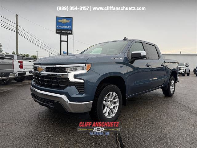 2024 Chevrolet Silverado 1500 LT (2FL) in Lakeshore Blue Metallic — front three-quarter view