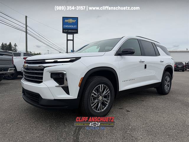 2026 Chevrolet Traverse LT in Summit White — front three-quarter view