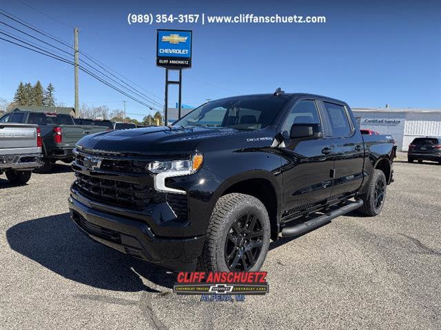 2026 Chevrolet Silverado 1500 RST in Black — front three-quarter view