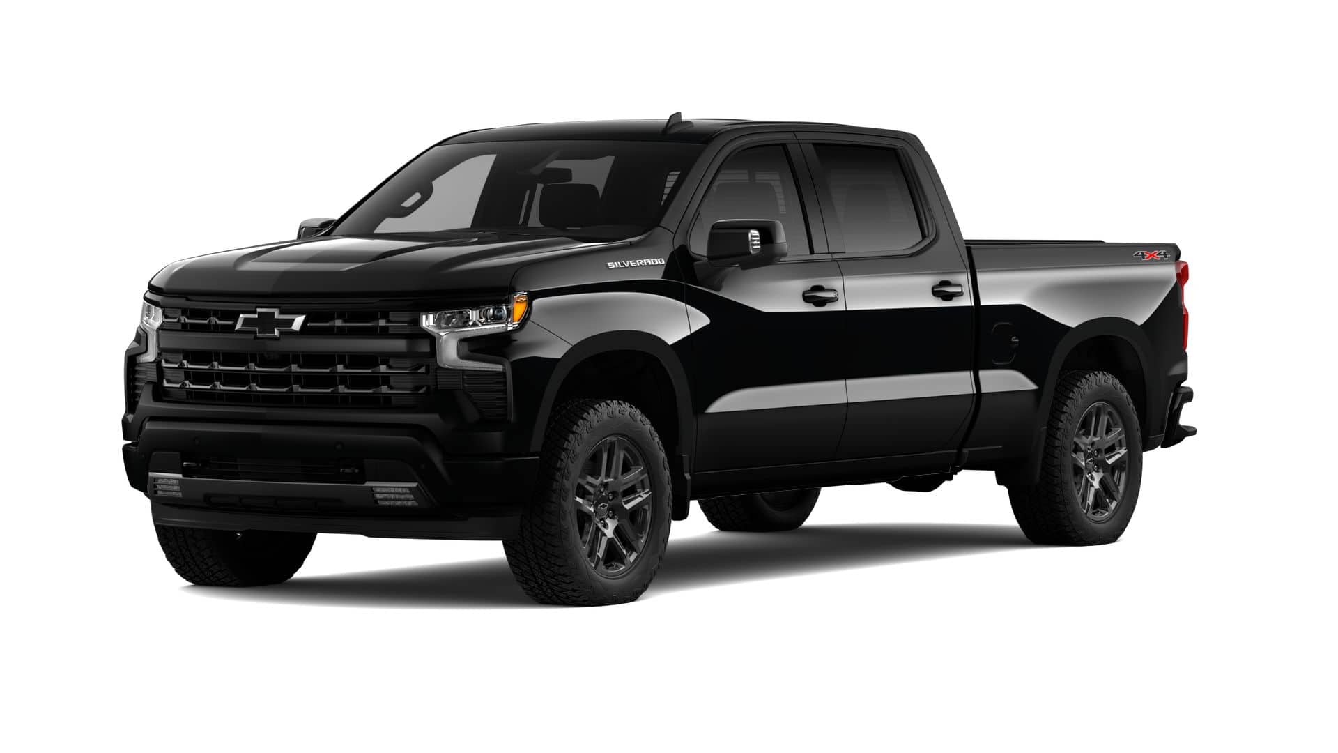2026 Chevrolet Silverado 1500 RST in Black — front three-quarter view