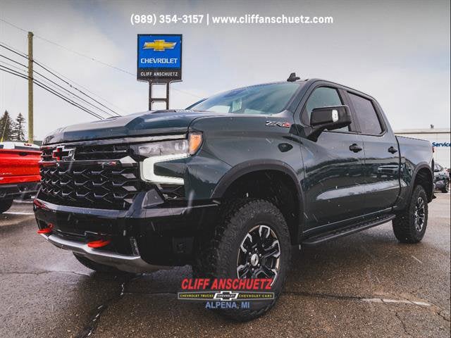 2026 Chevrolet Silverado 1500 ZR2 in Cypress Gray — front three-quarter view