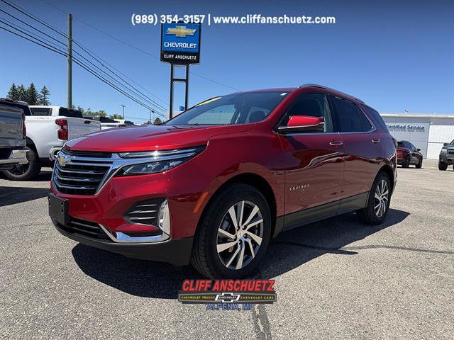 2024 Chevrolet Equinox Premier in Radiant Red Tintcoat — front three-quarter view