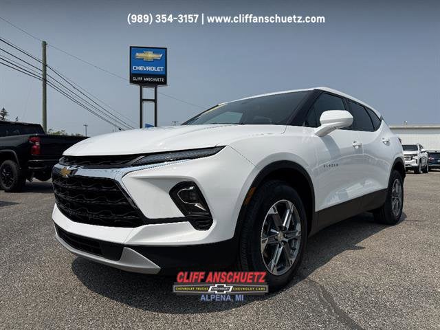 2023 Chevrolet Blazer 2LT in Summit White — front three-quarter view